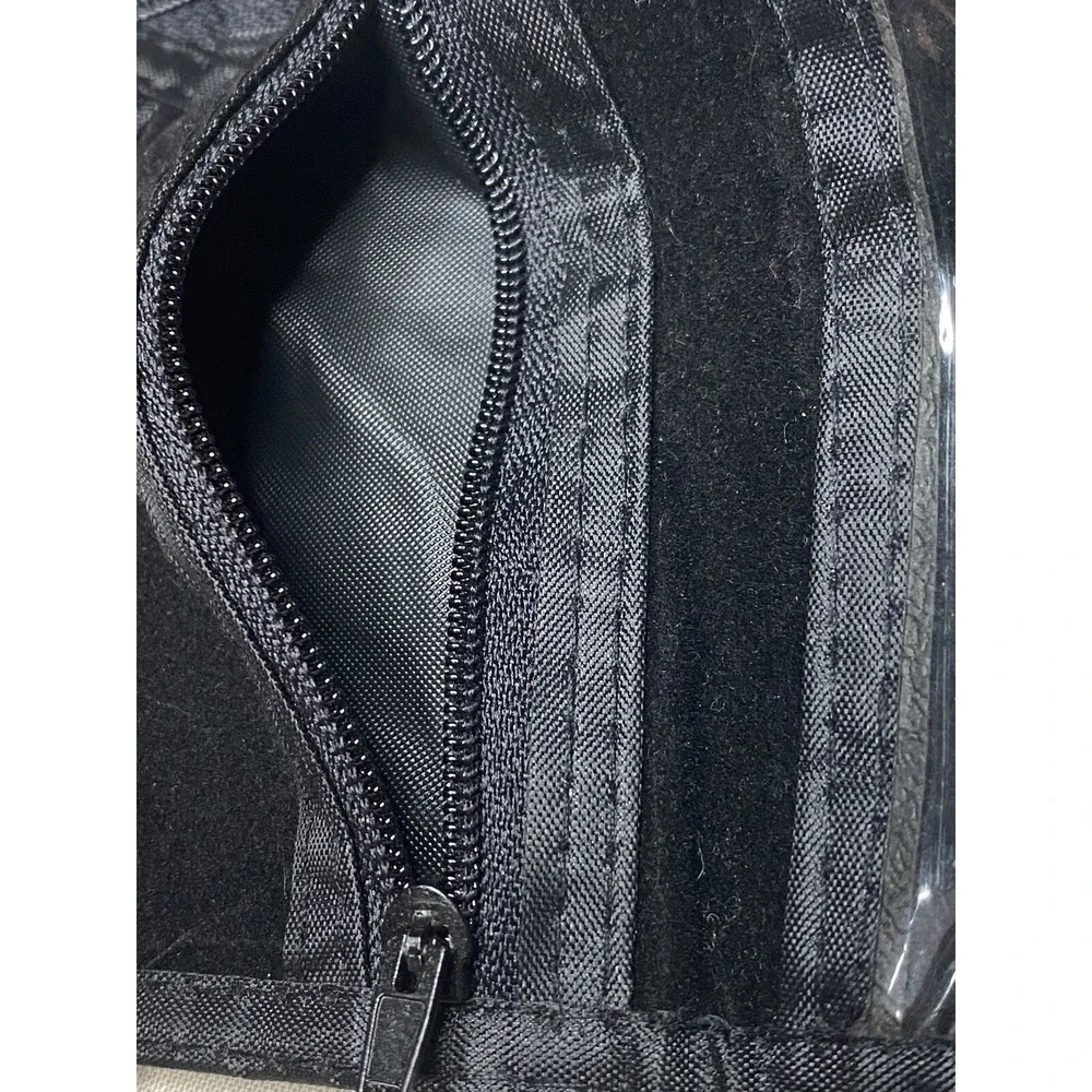 Y2K Nike Black Velvet Trifold Wallet Red Check Minimalist Athletic Streetwear